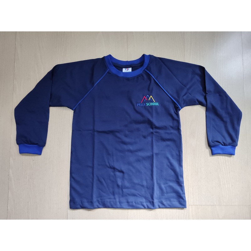 Camiseta Manga Longa Azul Peak School